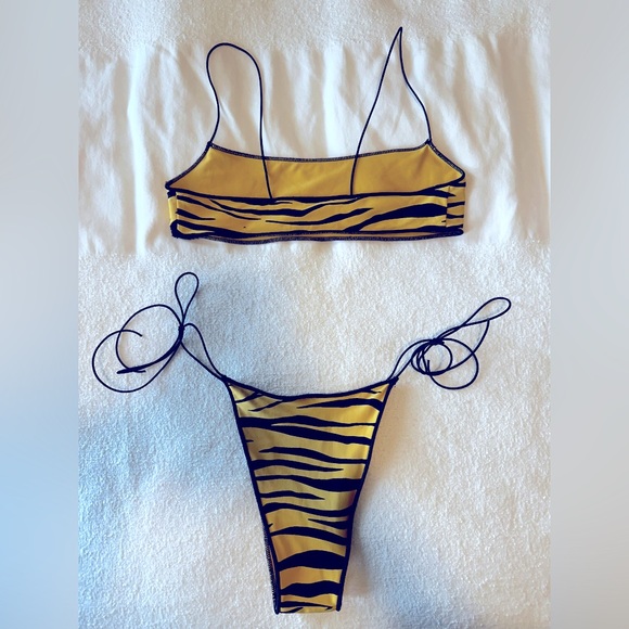 Tropic of C yellow zebra bikini set XS - Picture 8 of 11